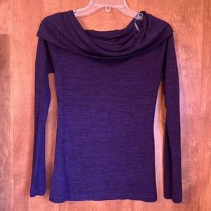 Purple heathered cowl neck sweater